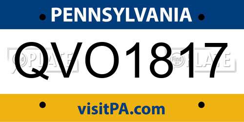 QVO1817 Pennsylvania License Plate