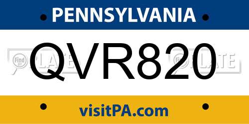 QVR820 Pennsylvania License Plate