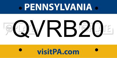 QVRB20 Pennsylvania License Plate
