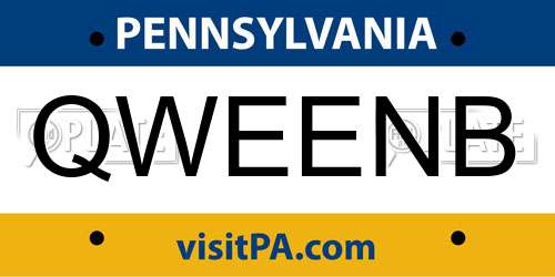 QWEENB Pennsylvania License Plate