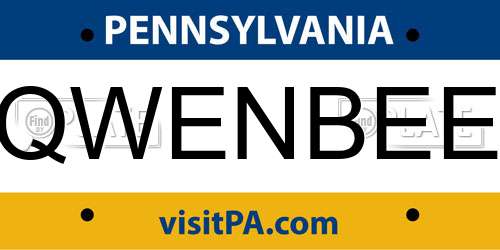 QWENBEE Pennsylvania License Plate