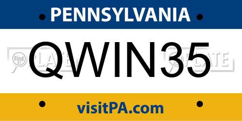 QWIN35 Pennsylvania License Plate