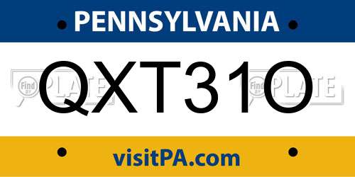 QXT31O Pennsylvania License Plate
