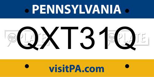 QXT31Q Pennsylvania License Plate