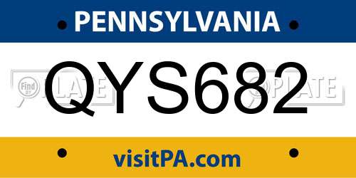 QYS682 Pennsylvania License Plate