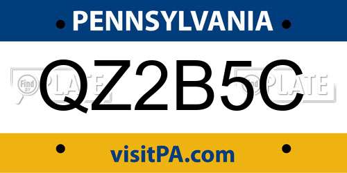 QZ2B5C Pennsylvania License Plate