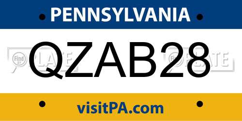 QZAB28 Pennsylvania License Plate