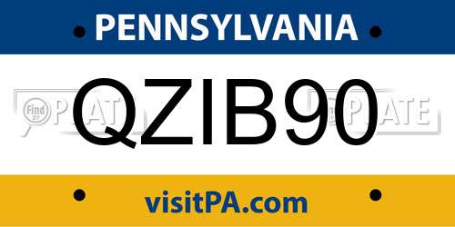 QZIB90 Pennsylvania License Plate