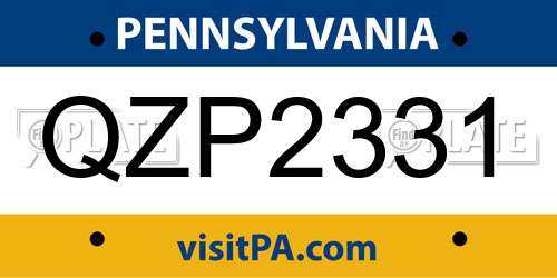 QZP2331 Pennsylvania License Plate