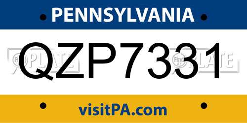 QZP7331 Pennsylvania License Plate