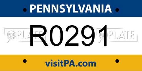 R0291 Pennsylvania License Plate