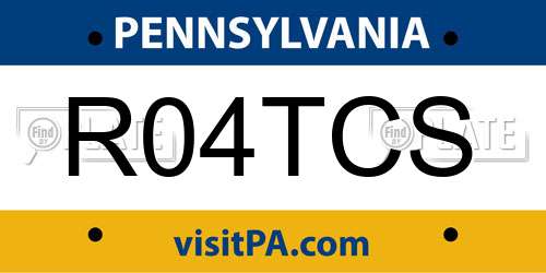 R04TCS Pennsylvania License Plate