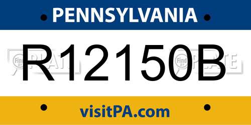 R12150B Pennsylvania License Plate