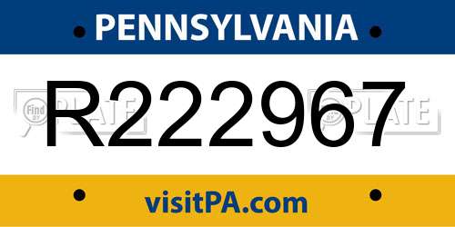 R222967 Pennsylvania License Plate