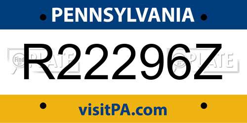 R22296Z Pennsylvania License Plate