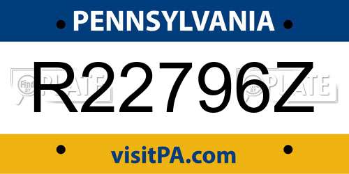 R22796Z Pennsylvania License Plate
