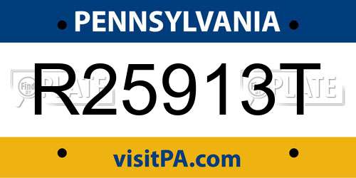 R25913T Pennsylvania License Plate