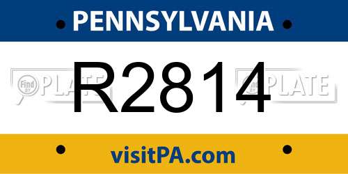 R2814 Pennsylvania License Plate