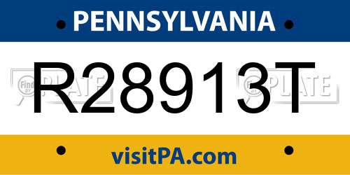 R28913T Pennsylvania License Plate