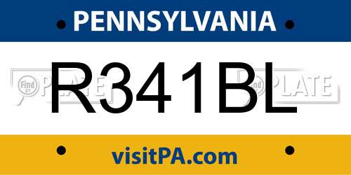 R341BL Pennsylvania License Plate