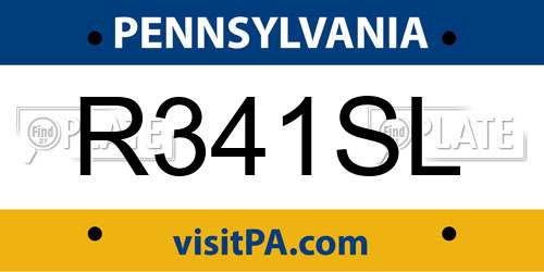 R341SL Pennsylvania License Plate