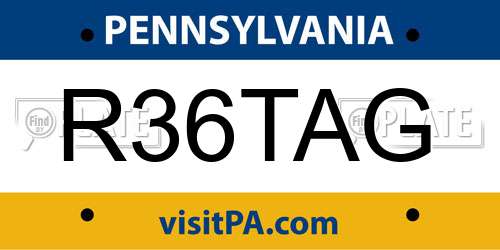 R36TAG Pennsylvania License Plate