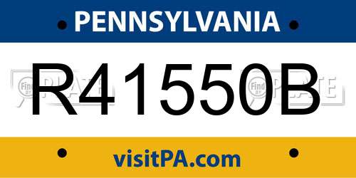 R41550B Pennsylvania License Plate