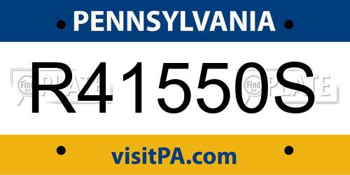 R41550S Pennsylvania License Plate