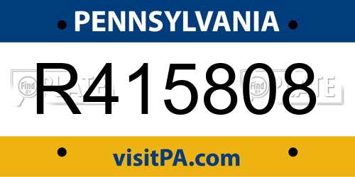 R415808 Pennsylvania License Plate