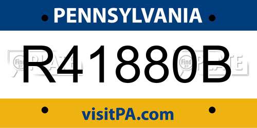 R41880B Pennsylvania License Plate