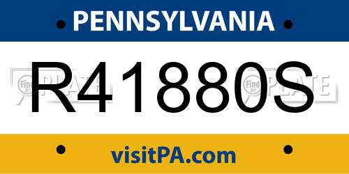 R41880S Pennsylvania License Plate