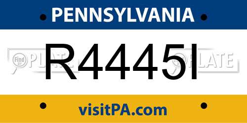 R4445I Pennsylvania License Plate