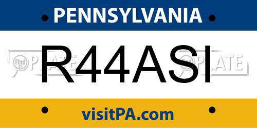R44ASI Pennsylvania License Plate