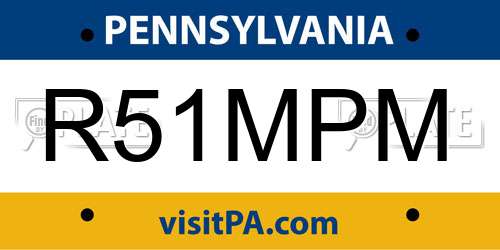 R51MPM Pennsylvania License Plate
