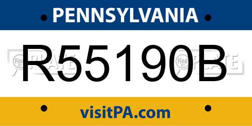R55190B Pennsylvania License Plate