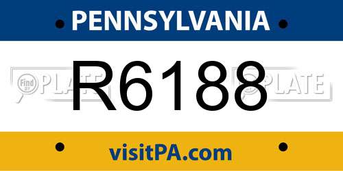 R6188 Pennsylvania License Plate