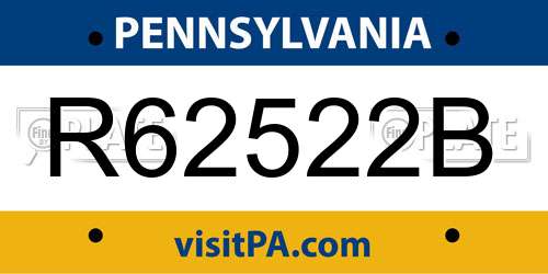 R62522B Pennsylvania License Plate