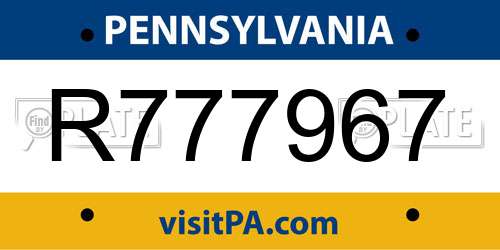 R777967 Pennsylvania License Plate