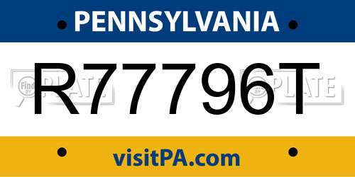 R77796T Pennsylvania License Plate