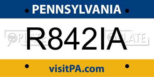 R842IA Pennsylvania License Plate