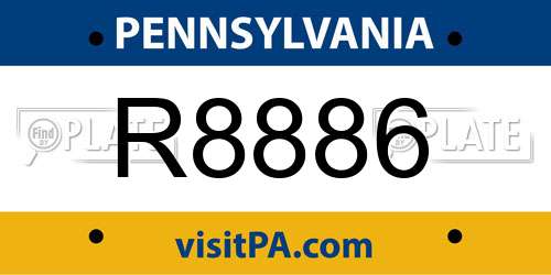 R8886 Pennsylvania License Plate