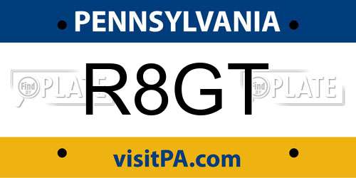 R8GT Pennsylvania License Plate