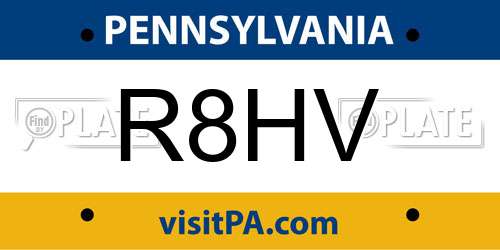 R8HV Pennsylvania License Plate