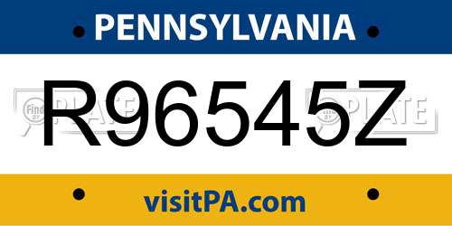 R96545Z Pennsylvania License Plate