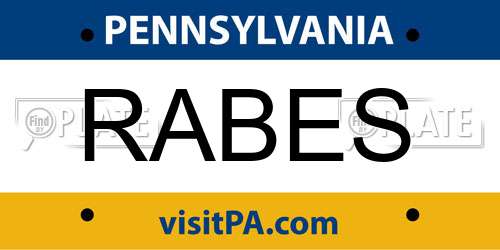 RABES Pennsylvania License Plate