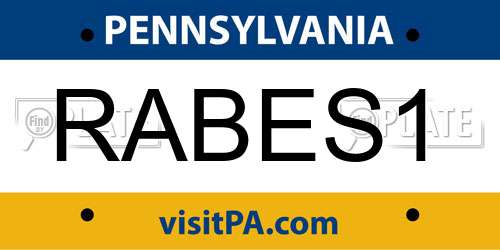RABES1 Pennsylvania License Plate