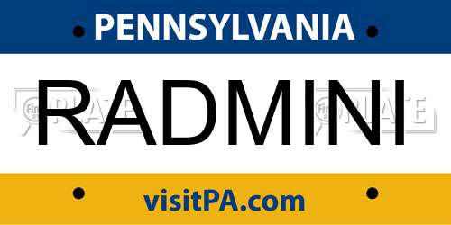 RADMINI Pennsylvania License Plate