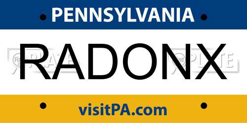 RADONX Pennsylvania License Plate