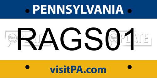 RAGS01 Pennsylvania License Plate