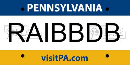 RAIBBDB Pennsylvania License Plate